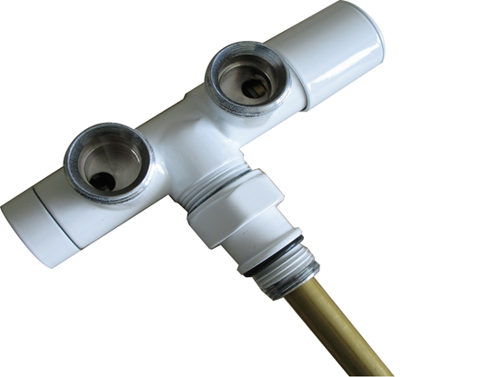 UNICO srauto reguliavimo ventilis baltas kaire